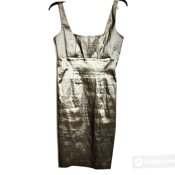Calvin Klein Dresses & Skirts - Calvin Klein Gray Metallic Taffeta Fitted Dress size 6